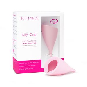 Intimina Lily Cup größe A, sehr weiche Menstruationstasse, wiederverwendbarer Menstruationsschutz für bis zu 8 Stunden