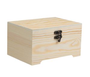 Holz-Kiste mit Deckel aus Kiefernholz Aufbewahrungsbox & Geschenkkiste – Deko Geschenkbox – Unbehandelt Massivholz, Größe wählen:18x13x10 cm