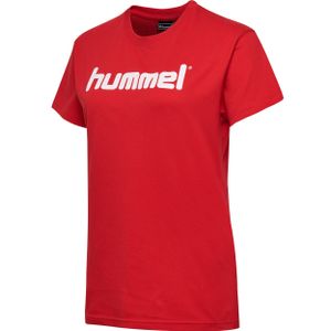 hummel GO Baumwoll Logo T-Shirt Damen kurzarm true red XXL