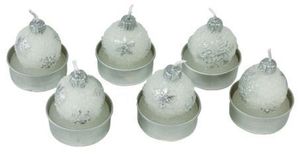 Teelichter Weihnachten 'Kugel' - weiß, 6 Stück