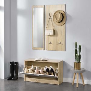 Schuhschrank HLO-PX13 mit Garderobe und Spiegel