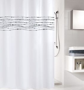 Kleine Wolke textilgesellschaft Duschvorhang, Synthetikfasern, weiß, 200 x 180 cm