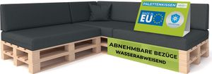 Pillows24 - Vankúše na palety s odnímateľným poťahom - SADA 8 vankúšov | vankúše na pohovku Euro palety 120x80 - vodoodolné - vonkajšie/vnútorné | grafitová Pillows24 - Vankúše na palety s odnímateľným poťahom - SADA 8 vankúšov | vankúše na pohovku Euro palety 120x80 - vodoodolné - vonkajšie/vnútorné | grafitová