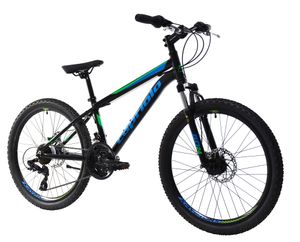 breluxx® 24 Zoll Mountainbike FS Aluminium ZED Sport Disc, Scheibenbremsen - schwarz blau , 21 Gang Shimano -  EU