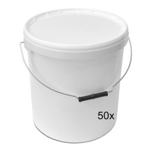 plasteo  Kunststoffeimer mit Deckel, Luft- und wasserdicht, restlos entleerbar (50 St - 20 Liter)