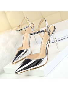 Damen Stiletto Riemchen Sandal Elegante Kleiderschuhe High Heels Sommer Sandals Silber,Größe:EU 38