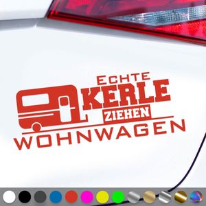 PantherPixel Echte Kerle Aufkleber Bus Camper Wohnmobil Wohnwagen Sticker Auto Geschenkidee Farbe Rot