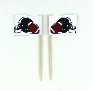 Party-Picker Flagge Football Helm USA Fussball Papierfähnchen in Spitzenqualität 25 Stück Beutel
