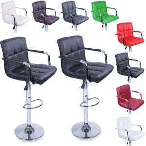 TRESKO® Sada 2 barových stoliček černá s područkami Opěrka Barová stolička Pultová stolička