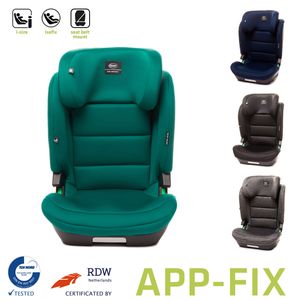 Kindersitz APP-FIX 100-150CM I-SIZE 15-36kg Norm ECE R129, 3 - 12 Jahre, Isofix Seitenprotektoren, Zusätzlicher Kopfschutz, Neigungsverstellung Farbe: Grün