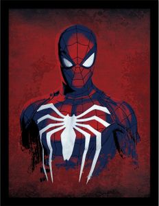 Spider-Man - Gerahmtes Poster "Spider On The Chest" PM8540 (40 cm x 30 cm) (Rot)
