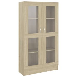 vidaXL Vitrinenschrank Sonoma-Eiche 82,5x30,5x150 cm Holzwerkstoff