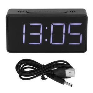 Jednoduché elektronické hodiny, noční LED budík s funkcí opakovaného buzení pro domácí použití studenty (černé)