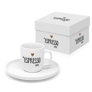 PPD Espresso Lover White Matte, mit Untertasse, Espressotasse, Kaffeetasse, 75 ml, 604615