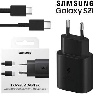 Original Samsung Galaxy S21 25W Ladegerät + 1m USB-C zu USB-C Ladekabel