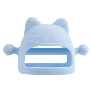 Silikon Baby Fäustling Zahnen Kauspielzeug Für Babys 3-12 Monate Anti-Drop Handschuh Bpa-frei Für Mädchen und Jungen blau
