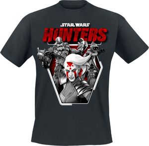 Star Wars T-Shirt Herren Hunters - Combat To Dominate schwarz L