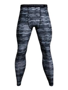 Männer Elastische Kompressionshose Jogger Taillierte Schnelle Trocken Motivprint Tapered, Farbe: Grauer schwarzer Streifen, Größe: M