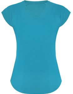 Damen Avus T-Shirt, Polyester mit Baumwollfeeling - Farbe: Heather Turquoise 246 - Größe: XXL