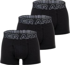 Pánské boxerky UNDER ARMOUR, 3 balení - Performance Bavlna Trunks, strečové, směs bavlny, černé 2XL