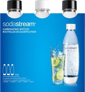 SodaStream 2260748, Butelka karbonizowana, Czarny, Biały, PET, 1 l, Power, Source, Play, Spirit, Fizzi, 3 szt. SodaStream 2260748, Butelka karbonizowana, Czarny, Biały, PET, 1 l, Power, Source, Play, Spirit, Fizzi, 3 szt.