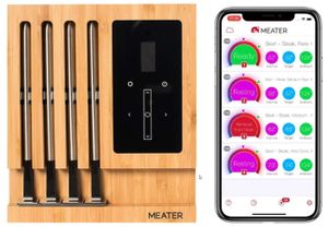 MEATER Block Fleischthermometer 50 m Bluetooth WLAN Reichweite, kabelloses Smart Fleischthermometer für Ofen Grill Küche BBQ