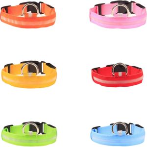 LED Hundehalsband Leuchthalsband Längenverstellbar mit Batterie Wasserabweisend, Größe:L ( 41-52cm), Farbe:Grün