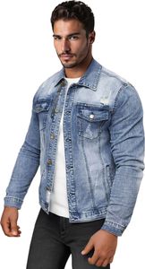 Kurtka jeansowa męska niebieska OZONEE NB/MJ522BZ S Kurtka jeansowa męska niebieska OZONEE NB/MJ522BZ S