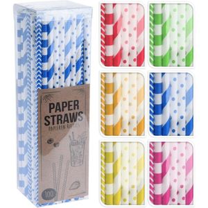 Papírová brčka -  mix barev (100ks)