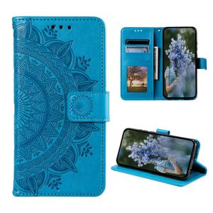 Hülle für Samsung Galaxy S23 Handyhülle Flip Case Cover Schutzhülle Mandala Blau