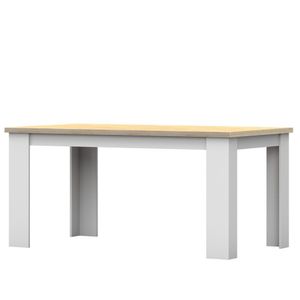 Jedálenský stôl, jedálenský stôl, biely+hikor+zlatý, AGAWA 15 180