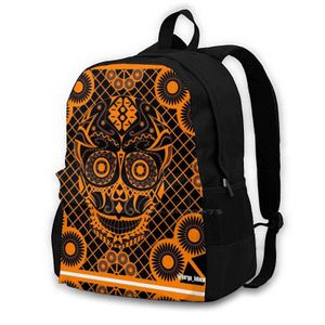 Orange Totenkopf Ecopop Reise Laptop Schule Rucksack Tasche Tod tot tödlich Orange Picknick Grafik Tradition Mexiko