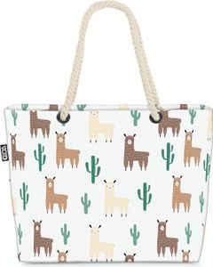 VOID Lama Süd-Amerika Strandtasche Shopper 58x38x16cm 23L XXL Einkaufstasche Tasche Reisetasche Beach Bag