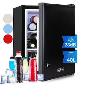 Klarstein Mini Kühlschrank für Zimmer, 40L Mini-Kühlschrank für Getränke & Kosmetik, Kleine Minibar, Kühlschrank Klein & Leise, Verstellbare Ablagen, Kleiner Skincare Kühlschrank 5-15°C