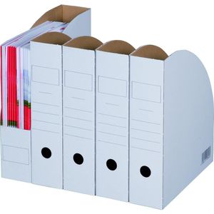 Ropipack Archiv-Ablagebox Zeitschriftenbox Archiv-Stehsammler weiß BIANCO Stehsammler 260 x 75 x 315 mm - 20 Stück