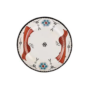 Karaca Paye Selcuklu Serie Vogel Service Teller 26 cm, Mehrfarbig, Einzigartiges Design, Tägliche Und Besondere Servierplatte, Servierplatte, Stilvoll