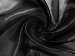 Crystal Organza Stoff Meterware 150 cm Breite, Schwarz