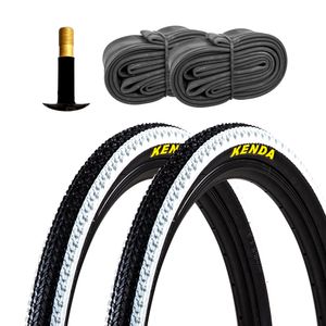 Kenda Fahrradreifen für Mountainbike Fahrrad 2 Reifen 24 x 1,95" schwarz/weiß mit 2 Schläuchen AV