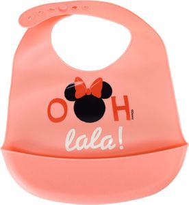 Stor Silikon-Lätzchen mit Fronttasche sicheres und komfortables Verschlusssystem - Minnie Mouse (Disney Baby)