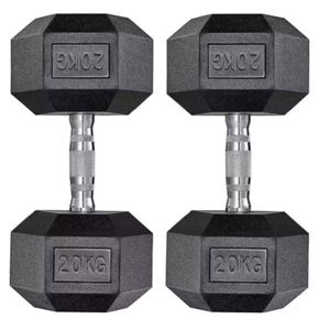 Sada činiek - Závažia - Činky - Na silový tréning a domáce fitnes - Kompaktné oceľové činky 20 kg - Sada 2