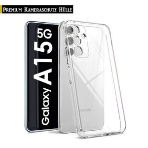 Für Samsung Galaxy A15 5G - Handy Silikon Hülle Transparent Kamera Schutz Hülle Tasche Case Handyhülle Cover