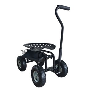 AXI AG22 fahrbarer Rollsitz für den Garten in Schwarz | Gartenwagen / Gartensitz aus Metall bis 150 kg belastbar | Rollwagen für Gartenarbeit mit