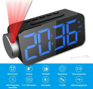 LED Digital Wecker Projektionswecker Temperatur Alarm Radio Projektor Funkuhr 