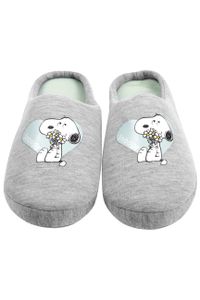 The Peanuts pantofle pro ženy Snoopy - srdce pantofle pantofle šedé, velikost:37-38