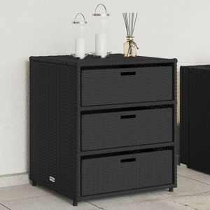 vidaXL Szafka ogrodowa czarna 55x59x69 cm z polirattanu vidaXL Szafka ogrodowa czarna 55x59x69 cm z polirattanu