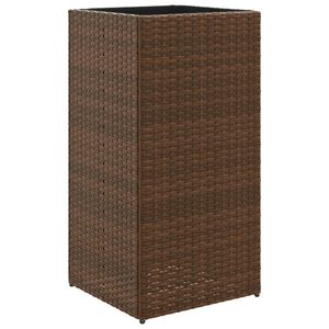 vidaXL Pflanzkübel Braun 40x40x80 cm Poly Rattan