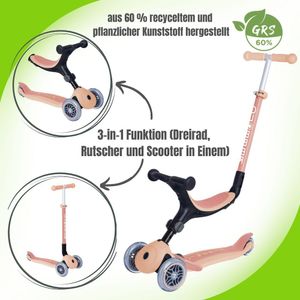 Globber Go-Up Foldable Plus Eco Scooter und Rutscher, Farbe:Apricot