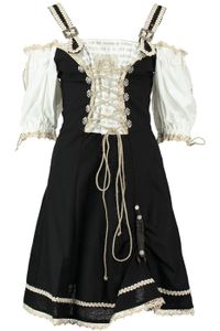 1-teiliges Midi-Dirndl Landhaus Kleid Dirndel, Größe:38, Farbe:Schwarz