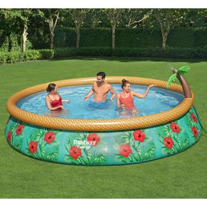 Ankonbej Bestway Fast Set Aufblasbares Pool-Set Paradise Palms 457x84 cm