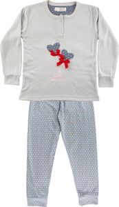 Mädchen Kinder Pyjama langarm Winter zweiteiliger Schlafanzug Hellmint/104
